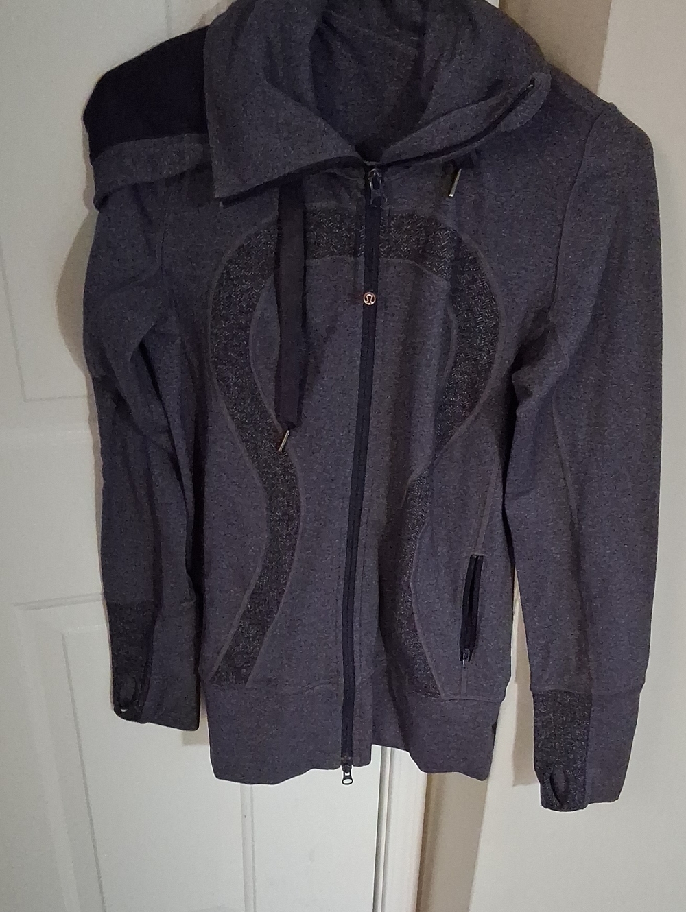 lululemon athletica Dark Gray Bomber-Style Zip Hoodie